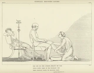 Eurykleia entdeckt Odysseus
